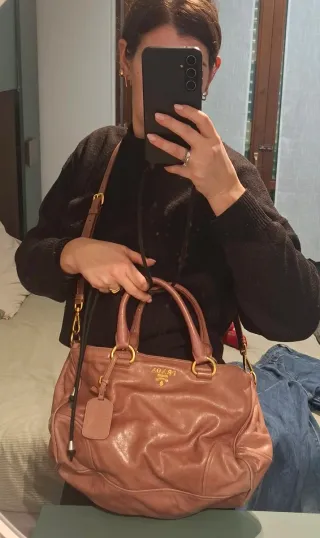 Borsa Prada Antico Rosa Pelle