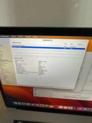 MacBook Pro 15 2017 i7 16GB 500GB SSD Plata