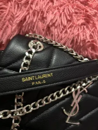 Bolso Saint Laurent Negro Piel Acolchado