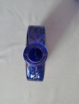 3 Botellas Vidrio Azul Reciclado con Repujado