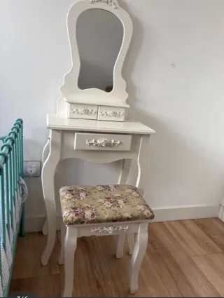 Tocador vintage madera blanco