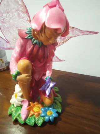 Figura Hada Flores Rosa y Morado