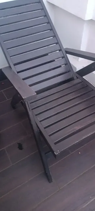 Silla reclinable de madera para exterior