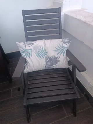 Silla reclinable de madera para exterior