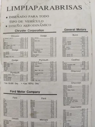 Escobillas Limpiaparabrisas (2 unidades dobles)
