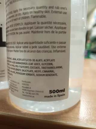 Saniderma Gel Higienizante Manos Aloe Vera