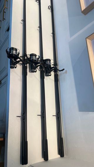 3 canne da pesca carpa 12 piedi + 3 mulinelli