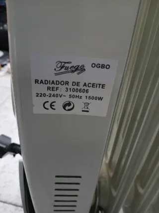 Calefactor Eléctrico Radiador Aceite