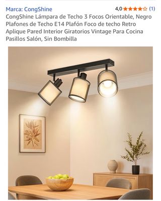Lámpara Techo 3 Focos Orientable
