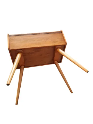 Costurero antiguo Vintage MCM Madera y Metal