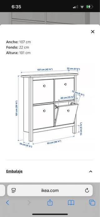 Zapateros Ikea Hemnes Blanco son 2  120€ por los 2