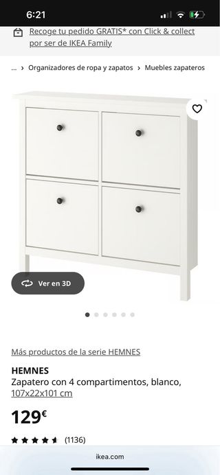 Zapateros Ikea Hemnes Blanco son 2  120€ por los 2