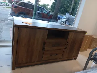 Aparador blanco y madera Wuassap 742018324