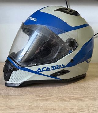 Casco Moto Enduro Motocross Acerbis Azul Blanco