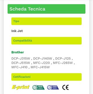 Lotto 10 cartucce per Brother B-LC 985