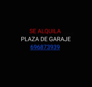 SE ALQUILA PLAZA DE GARAJE