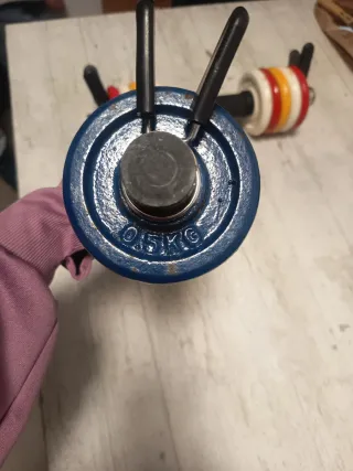 Mancuernas ajustables con discos de colores