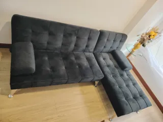 Sofá Cama Negro Terciopelo