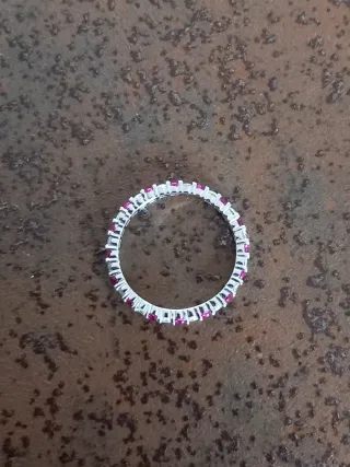 Anello argento 925 con pietra rosa