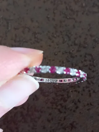 Anello argento 925 con pietra rosa