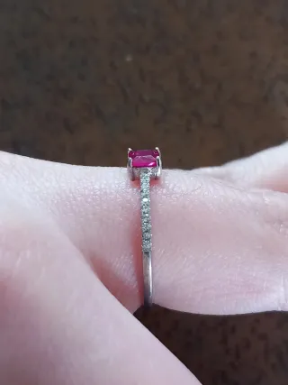 Anello argento 925 con pietra rosa