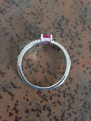 Anello argento 925 con pietra rosa