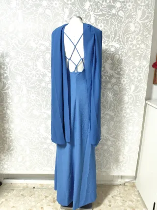 Vestido fiesta azul tirantes