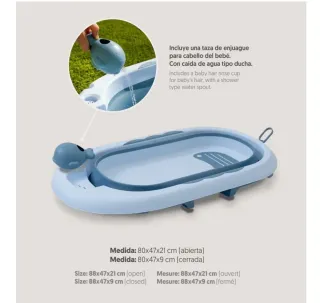 Bañera Plegable Bebé Interbaby Azul 80x47x21