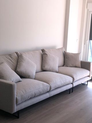 Sofá modular tela beige/gris