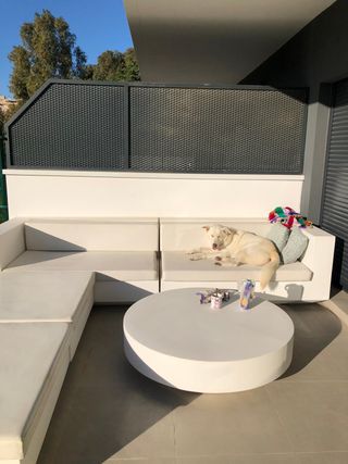 Sofá modular tela beige/gris