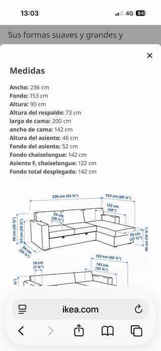 Sofá Cama Ikea Bårslöv Marrón chocolate