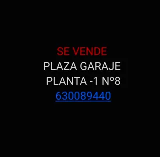 SE VENDE PLAZA GARAJE