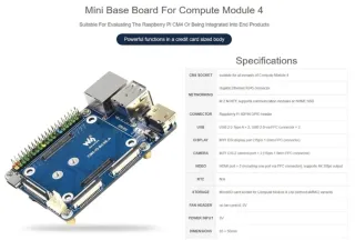 Pack 3 Waveshare CM4 Base Board + Puertos HDMI, US