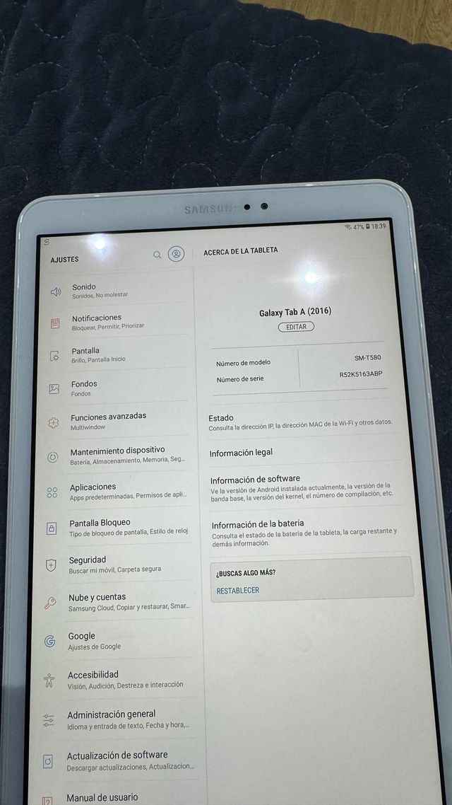 Samsung Galaxy Tab A Blanca