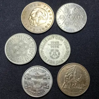 BAX7 8. Alemania RDA. Lote de 6 monedas