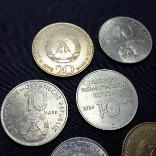 BAX7 8. Alemania RDA. Lote de 6 monedas