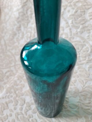 Conjunto 2 Floreros Vidrio Verde Azulado