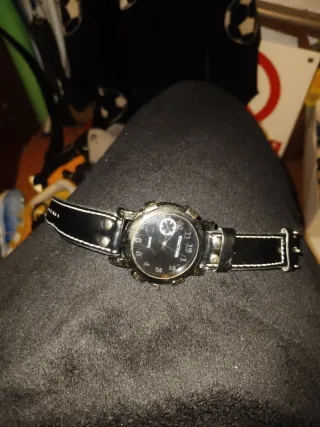 Reloj Exactime Cuarzo Correa Cuero Negro