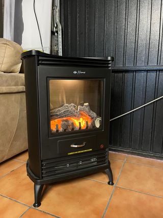 Estufa eléctrica imitación chimenea Carrefour Home