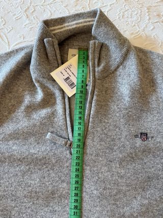 Jersey Gant Gris Media Cremallera Talla M
