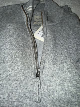 Jersey Gant Gris Media Cremallera Talla M