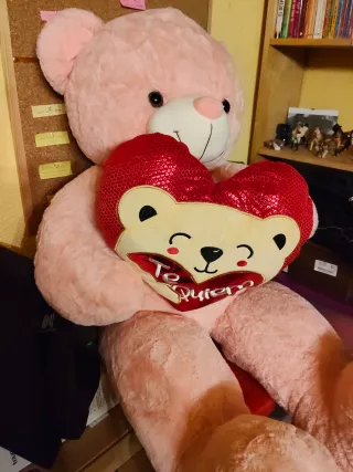 Oso de peluche rosa grande San Valentín