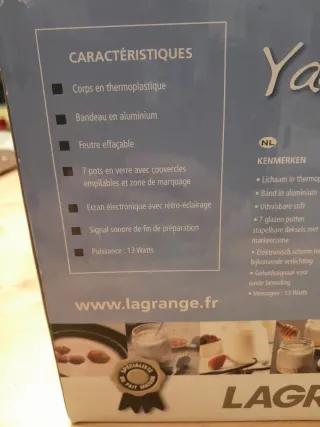 Yogurtera Lagrange en su caja original