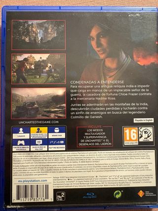 Lote 2 Videojuegos PS4: Nioh y Uncharted