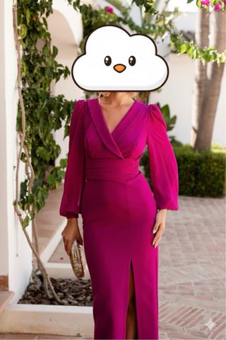 Vestido fiesta invitada boda magenta