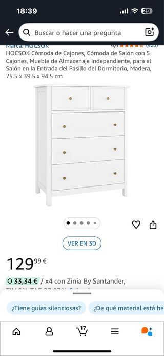 Cómoda blanca sin estrenar