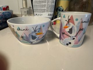 Taza y bol de porcelana Frozen Elsa