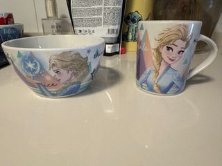 Taza y bol de porcelana Frozen Elsa
