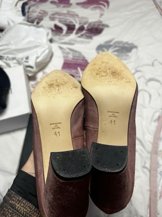 Zapatos tacón antelina rosa talla 41