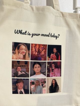 Bolsa de tela con frase y fotos. - solo envio